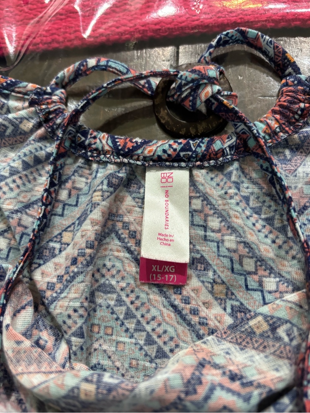 No Boundaries Geometric Print Crochet Tank Top,
. Size XL. - Picture 7 of 7